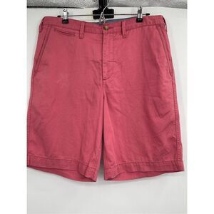 Polo Ralph Lauren Red Stretch Cotton Twill Relaxed Fit Chino Shorts Size 33